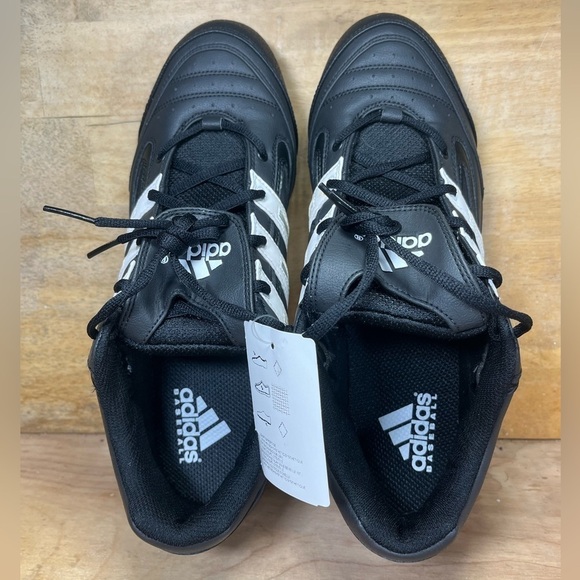 NEW Adidas Spinner 7 Low Mens Sz 12 Metal Spikes Baseball Shoes Blk 113195 - Picture 8 of 11